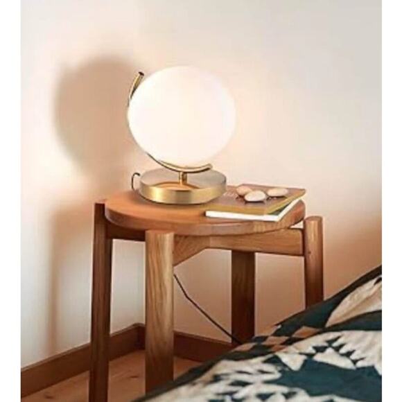 COTTAGE LIFE Gold Globe Table Lamp with Glass Ball Lamp Shade Mid Century Modern - Picture 2 of 6